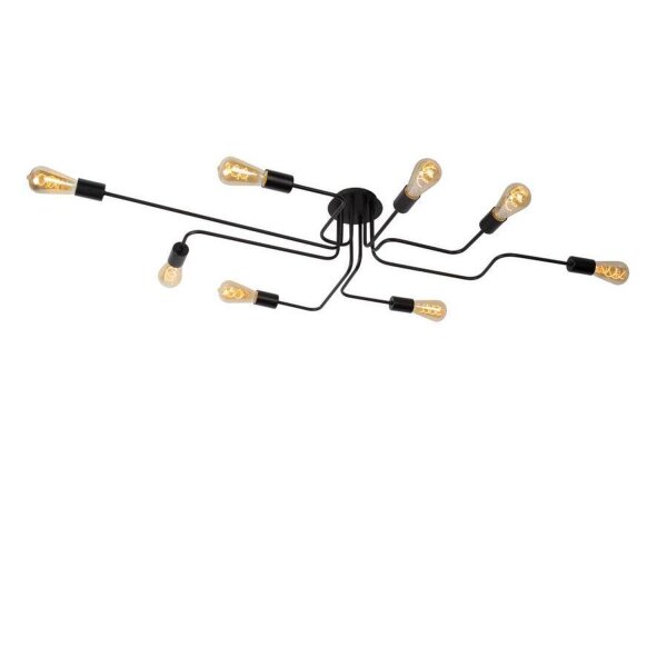 Vintage Deckenlampe Schwarz 8-flammig E27 B:150 cm
