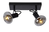 Retro Deckenstrahler flexibel Glas Schwarz E14 B:26 cm