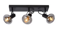 Retro Deckenspot Metall Glas Schwarz E14 B:38 cm