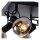 Retro Deckenstrahler Metall Glas Schwarz E14 B:23 cm