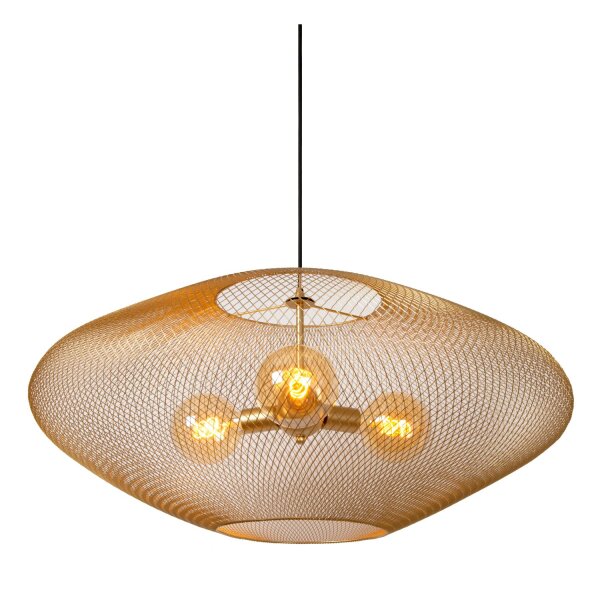 Vintage Pendelleuchte Messing 3-flammig E27 L:85 cm