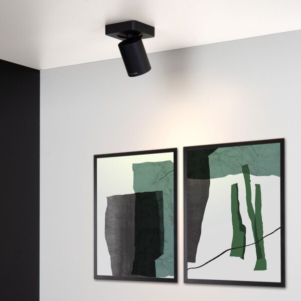 Deckenstrahler Aluminium Schwarz 2200 K B:10 cm edel