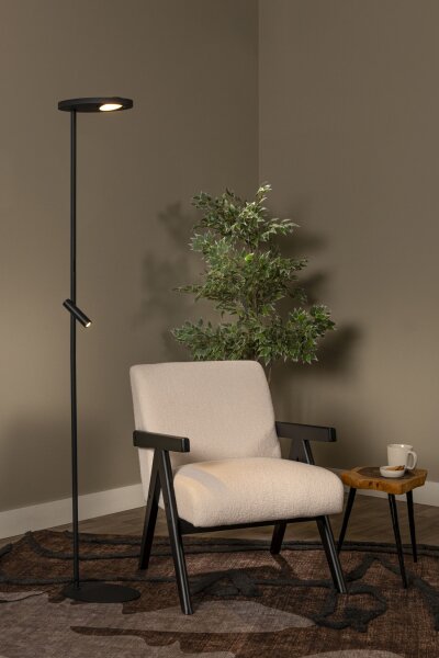 LED Stehlampe Metall Schwarz 2700 K H:177 cm edel