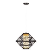 Hängelampe Holz Schwarz E27 L:40 cm modern edel