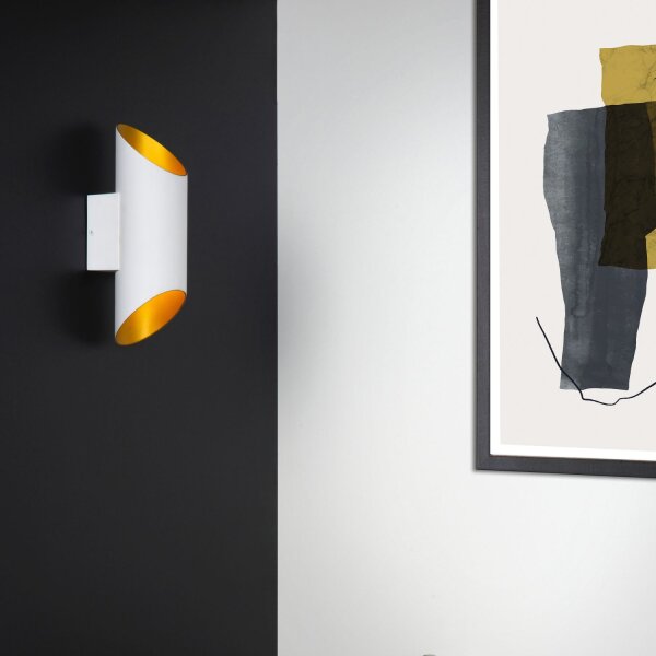 Wandlampe Up Down Weiß G9 H:30 cm modern edel rund