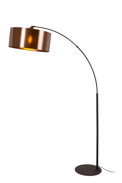 Bogenleuchte Schwarz Rost E27 H:185 cm modern edel