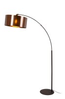 Bogenleuchte Schwarz Rost E27 H:185 cm modern edel