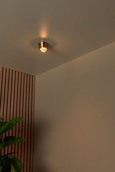 LED Deckenlampe Aluminium Messing 3000 K Ø9 cm edel