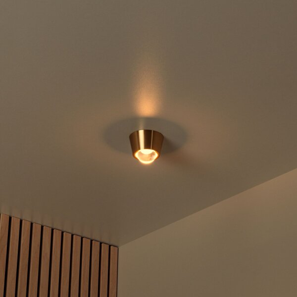 LED Deckenlampe Aluminium Messing 3000 K Ø9 cm edel