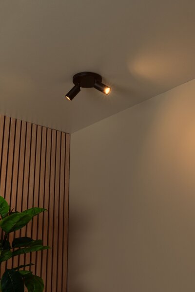 Deckenspot Metall Schwarz GU10 L:25 cm modern edel