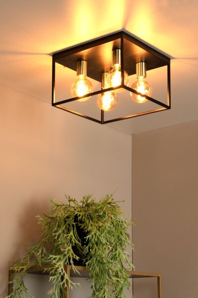Deckenlampe Metall Schwarz E27 B:36 cm modern