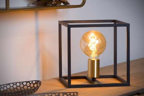 Tischlampe Metall Schwarz E27 H:22 cm modern edel