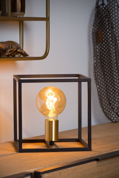 Tischlampe Metall Schwarz E27 H:22 cm modern edel