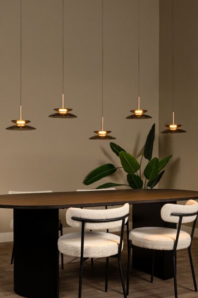 LED Pendelleuchte Glas 2700 K L:150 cm Bernstein
