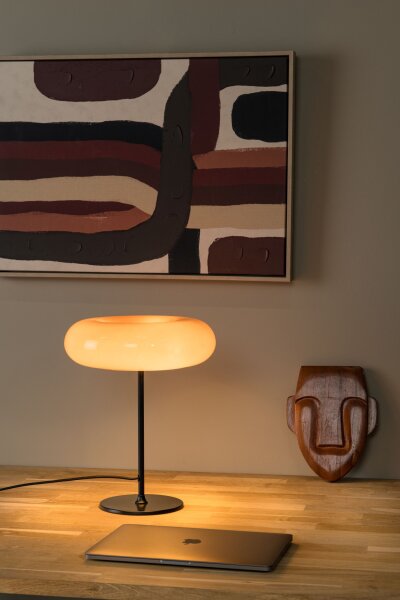 Tischleuchte Glas Schwarz G9 H:37 cm modern edel
