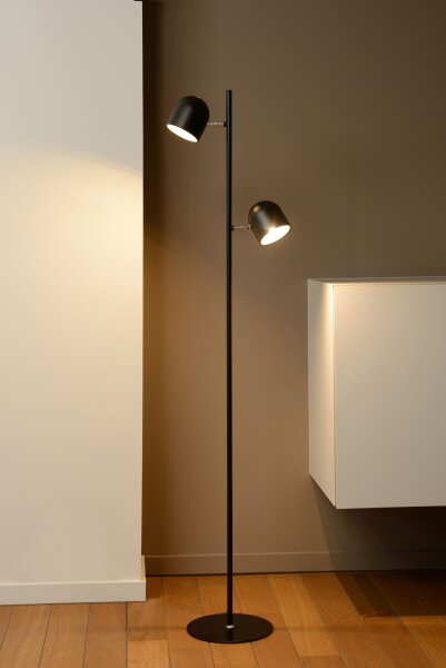 LED Stehleuchte Metall Schwarz 3000 K H:141 cm