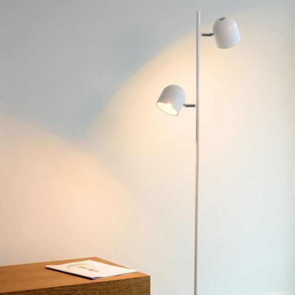 LED Stehleuchte Metall Weiß 3000 K H:141 cm edel
