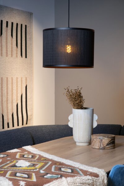 Hängelampe Rattan E27 Ø40 cm blendarm modern edel