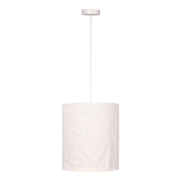 Hängelampe Stoff Weiß E27 B:30 cm Landhaus edel
