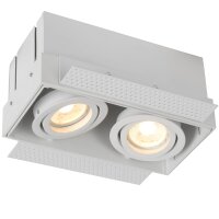 Einbaustrahler Aluminium Wei&szlig; GU10 L:18 cm edel