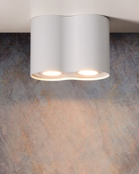 Aufbaustrahler Aluminium Weiß GU10 L:18 cm edel