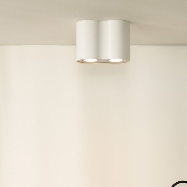 Aufbaustrahler Aluminium Weiß GU10 L:18 cm edel