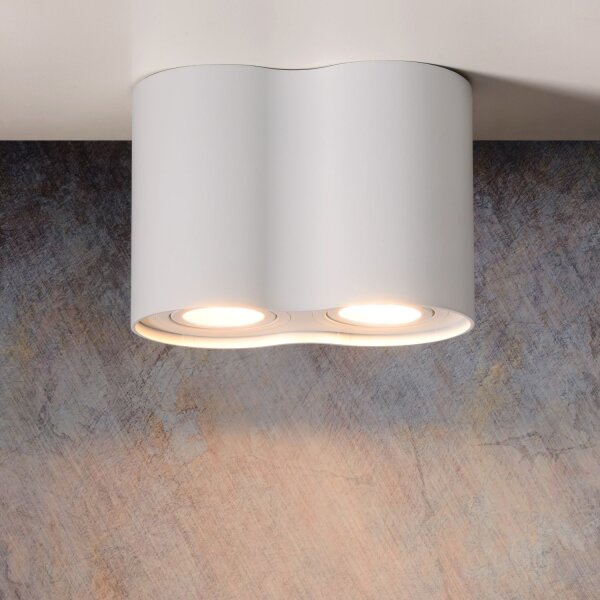 Aufbaustrahler Aluminium Weiß GU10 L:18 cm edel
