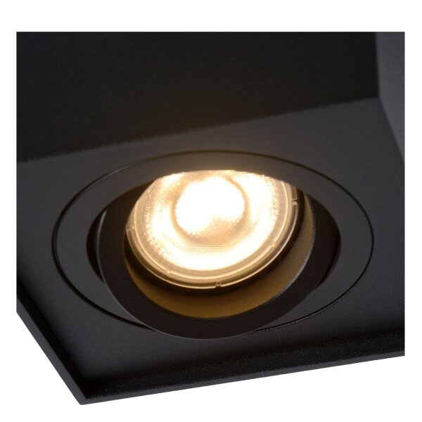 Aufbaustrahler Aluminium Schwarz GU10 B:9 cm edel