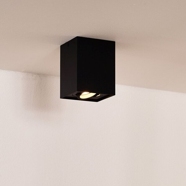 Aufbaustrahler Aluminium Schwarz GU10 B:9 cm edel