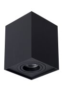 Aufbaustrahler Aluminium Schwarz GU10 B:9 cm edel