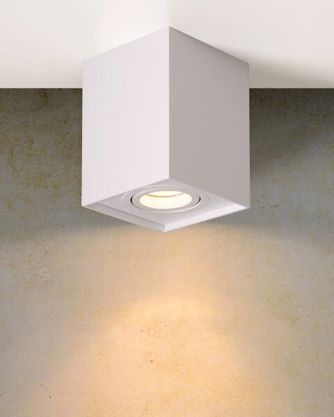 Aufbaustrahler Weiß GU10 B:9 cm modern