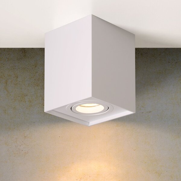 Aufbaustrahler Weiß GU10 B:9 cm modern