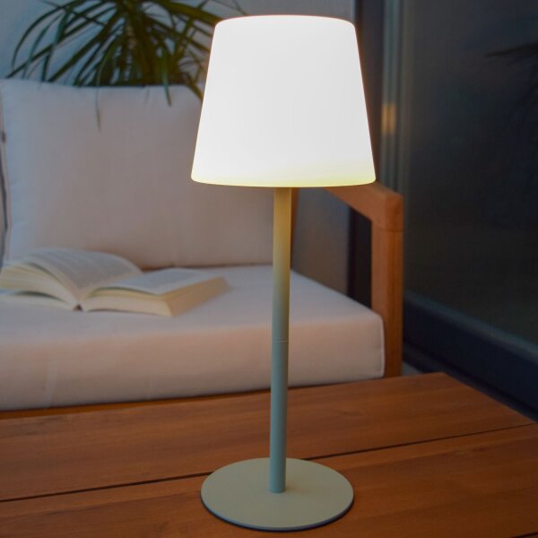 LED Tischlampe Akku Messing Grün 2700 K 41 cm blendarm