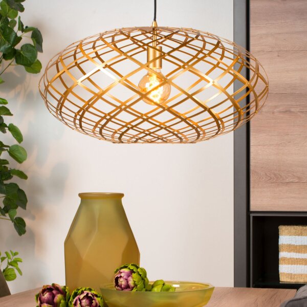 Pendelleuchte Metall in Messing E27 Ø65 cm Draht modern