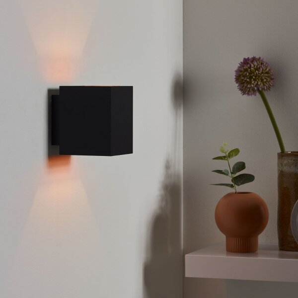 Wandleuchte Up Down Schwarz Gold G9 H:10 cm modern