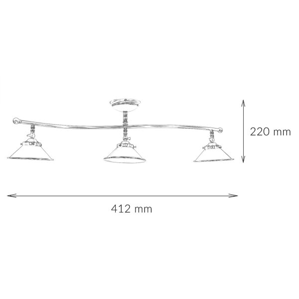 Premium Plafonnier Bronze Antique 3-flmg