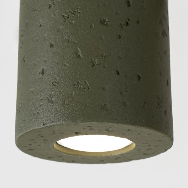 Aufbaustrahler Beton Olivgrün GU10 B:10 cm Modern