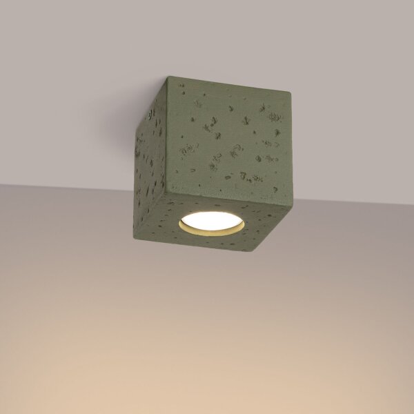 Aufbaustrahler Beton Olivgrün GU10 B:10 cm akzentuiert