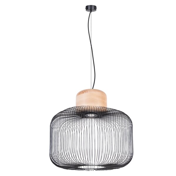 Pendelleuchte Metall Holz E27 L:55 cm Modern Design
