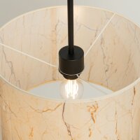 Pendelleuchte Stoff Marmor E27 L:40 cm Modern blendarm