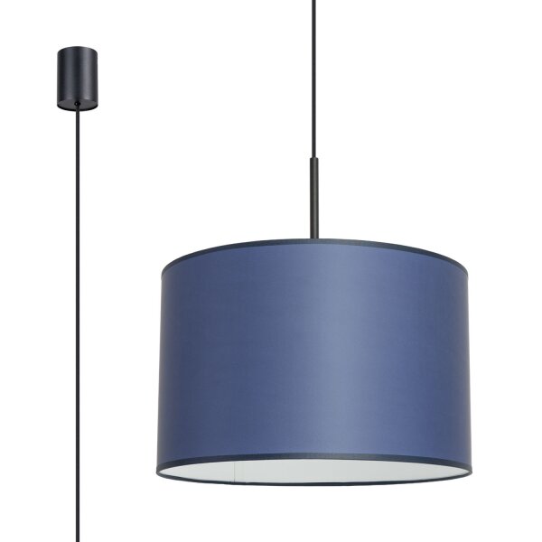 Hängelampe Stoff Marine Blau E27 L:40 cm blendarm