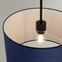 Hängelampe Stoff Marine Blau E27 L:40 cm blendarm