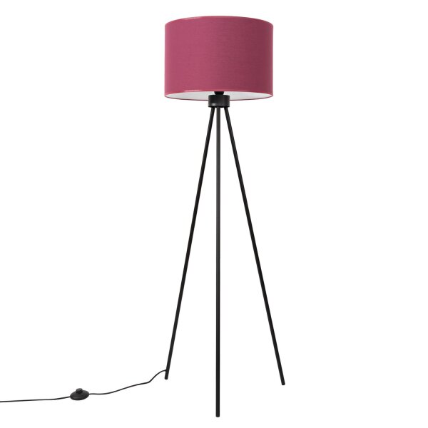 Stehlampe Stoff Bordeaux Rot E27 H:135 cm blendarm