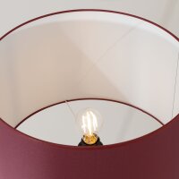 Stehlampe Stoff Bordeaux Rot E27 H:135 cm blendarm