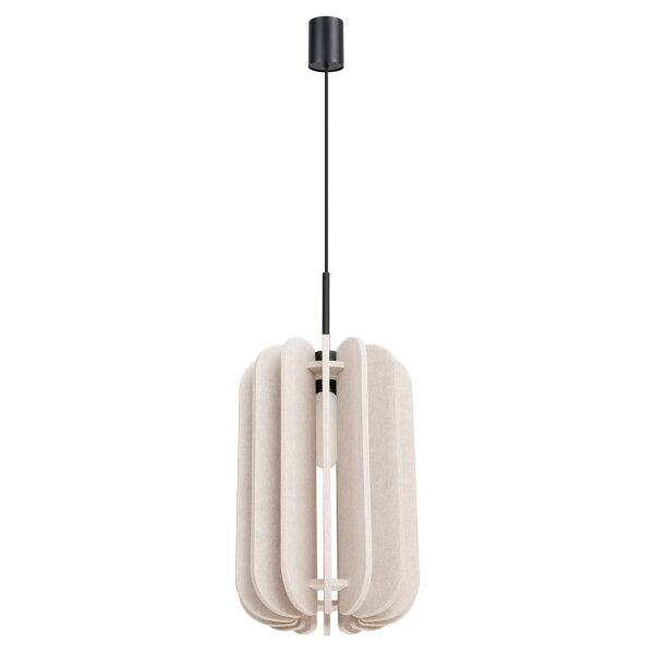 Hängelampe Stahl Filz Grau E27 L:27 cm Schirm Modern