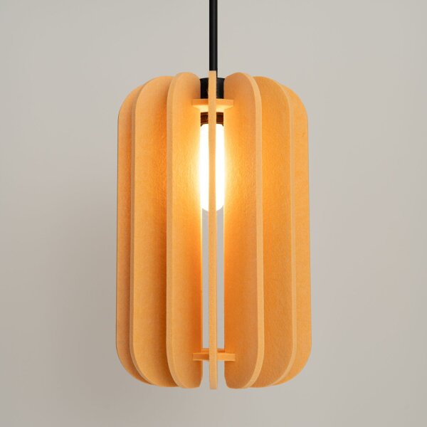 Pendelleuchte Filz Gelb E27 L:27 cm Schirm Modern