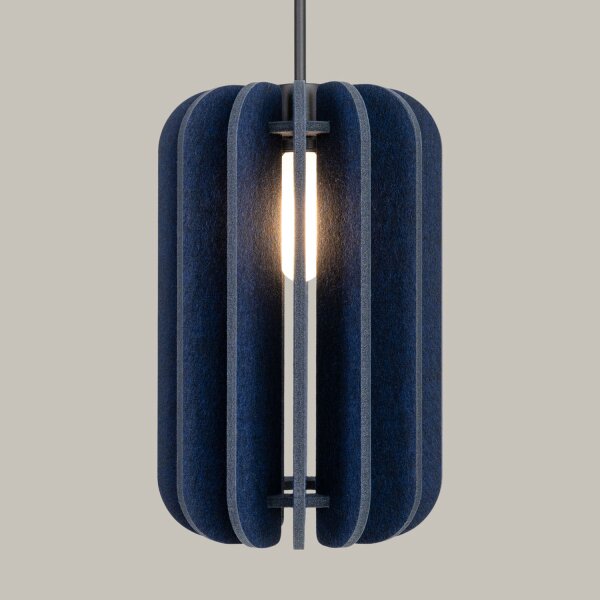 Hängelampe Filz Marine Blau E27 L:27 cm blendarm Modern