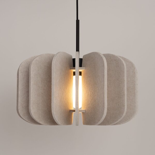 Pendelleuchte Filz Beige E27 L:45 cm Schirm Design
