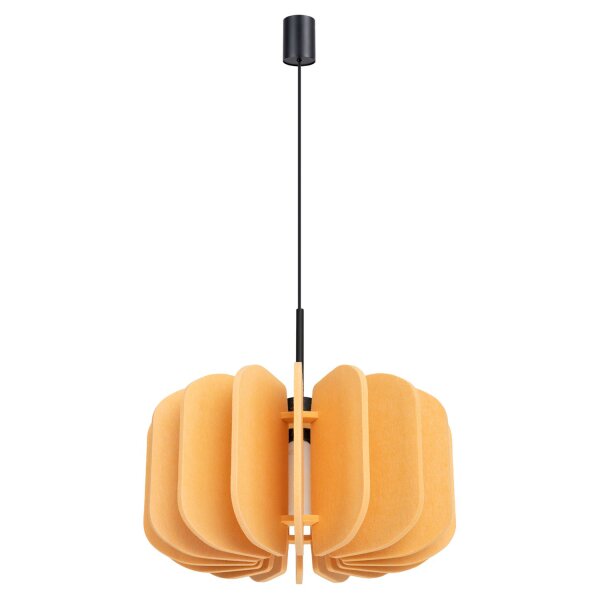 Hängelampe Filz Gelb E27 L:45 cm blendarm Modern