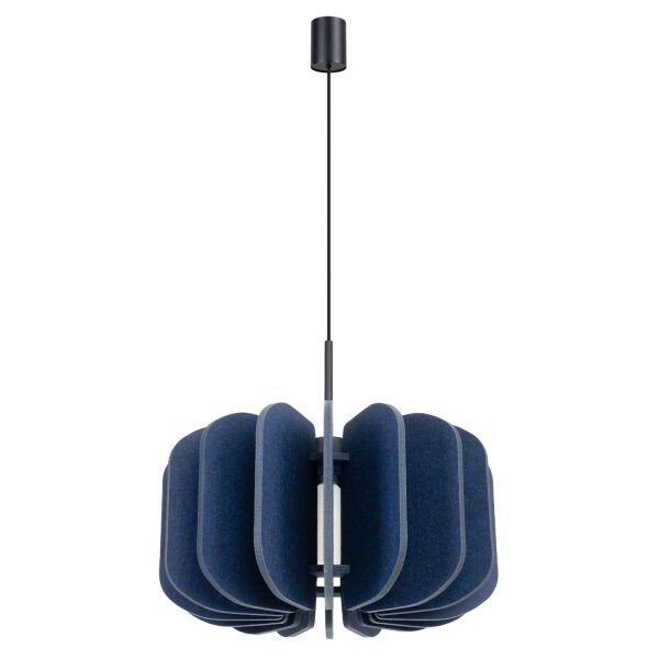 Pendelleuchte Filz Marine Blau E27 L:45 cm Rund